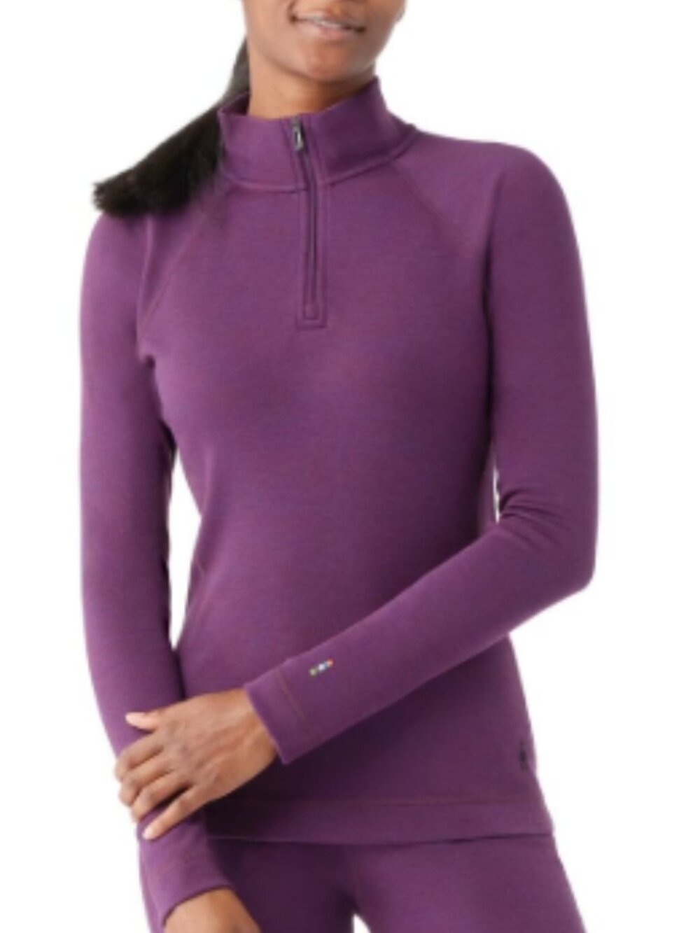 Smartwool Classic Thermal Merino Wool Base Layer 1/4 Zip Long Sleeve Purple